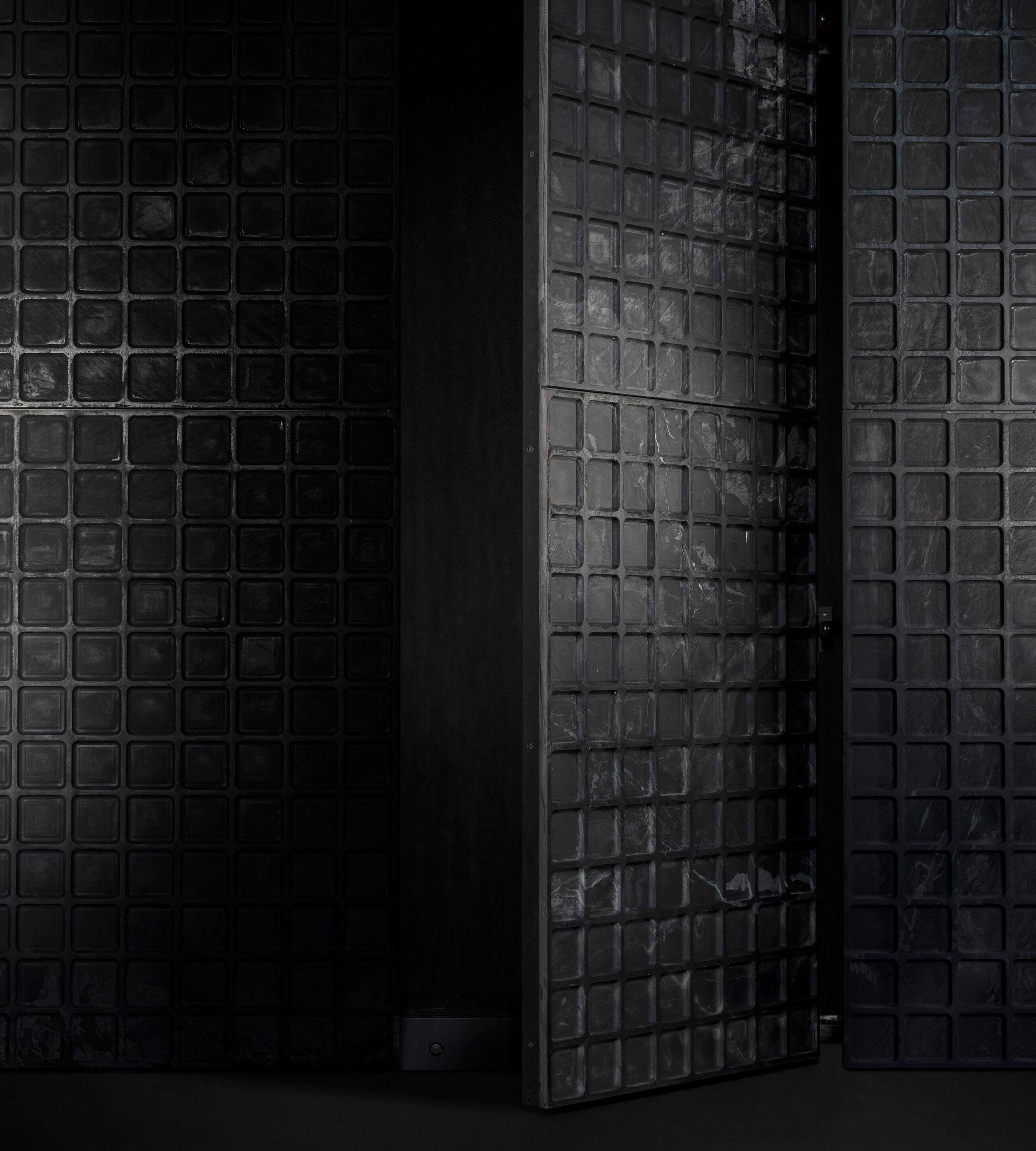 Dark textured wall panel, Pool and Gym project — luxury interior design Dubai