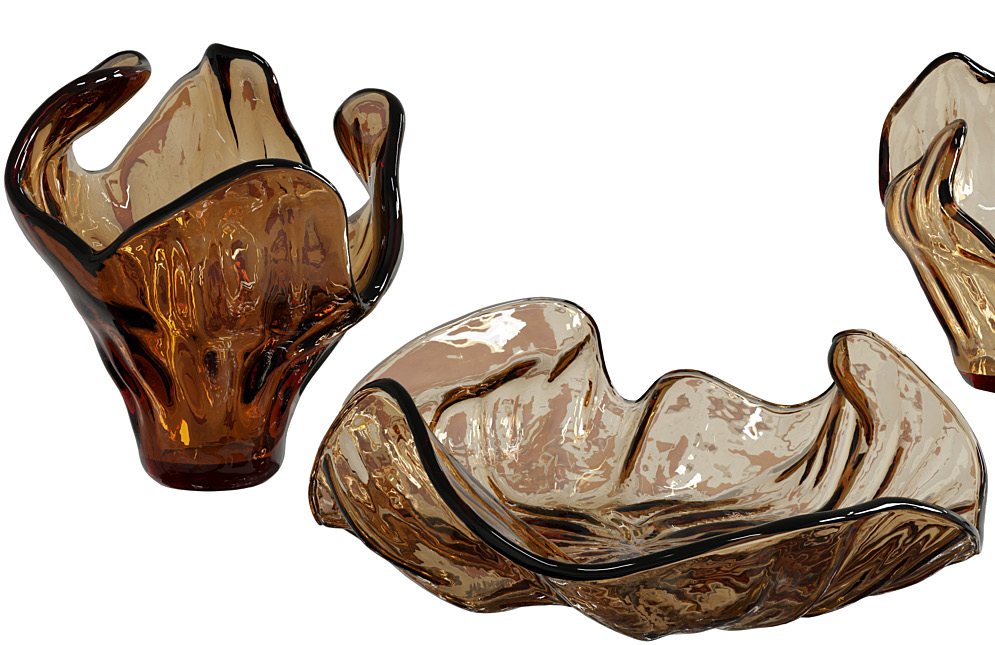 Amber glass vases, Pool and Gym project — luxury interior design Dubai