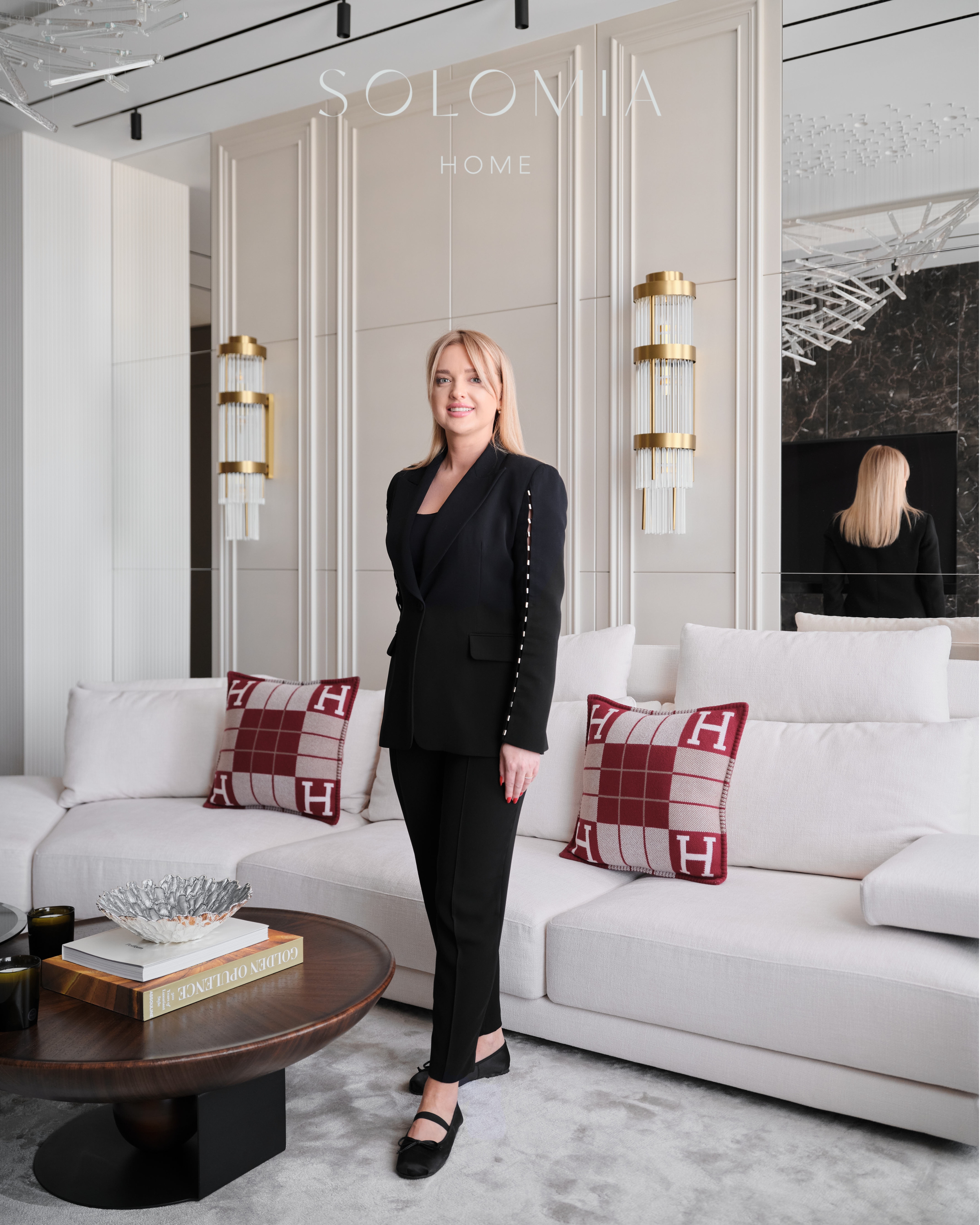 Solomia Design designer in the living room — interior design company in Dubai