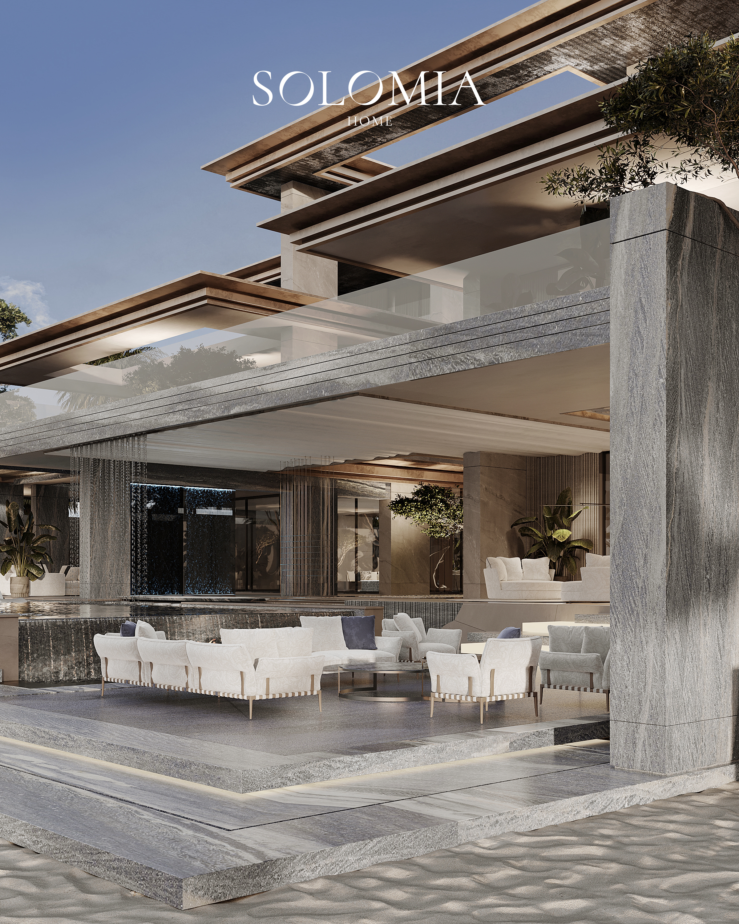Villa with pool and terrace, Aurum Coastline — villa exterior design Dubai