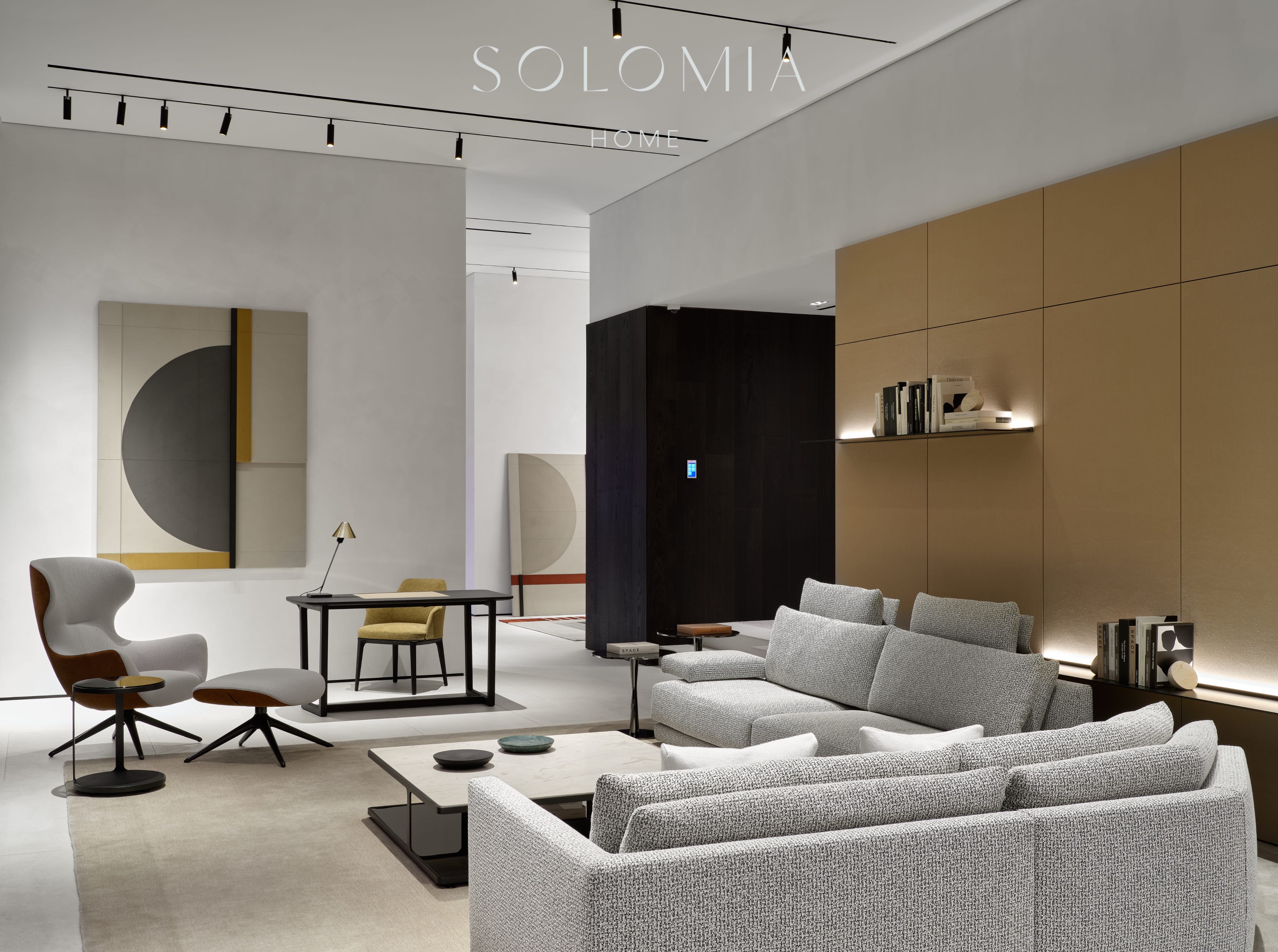 Showroom lounge with sofa, Poliform Project — showroom interior design Astana