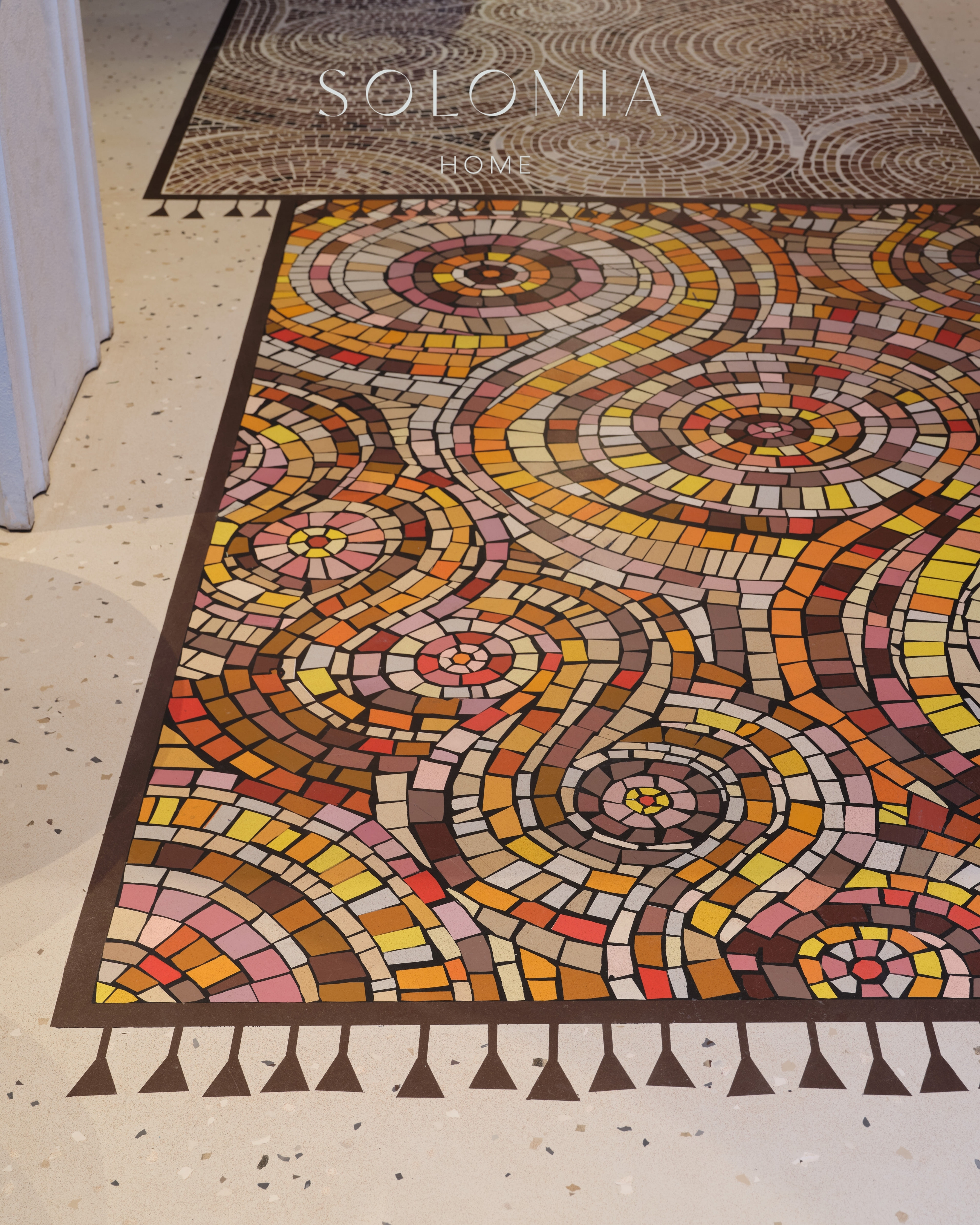 Mosaic floor detail, Restaurant Dio Grand Cafe — restaurant interior design Astana