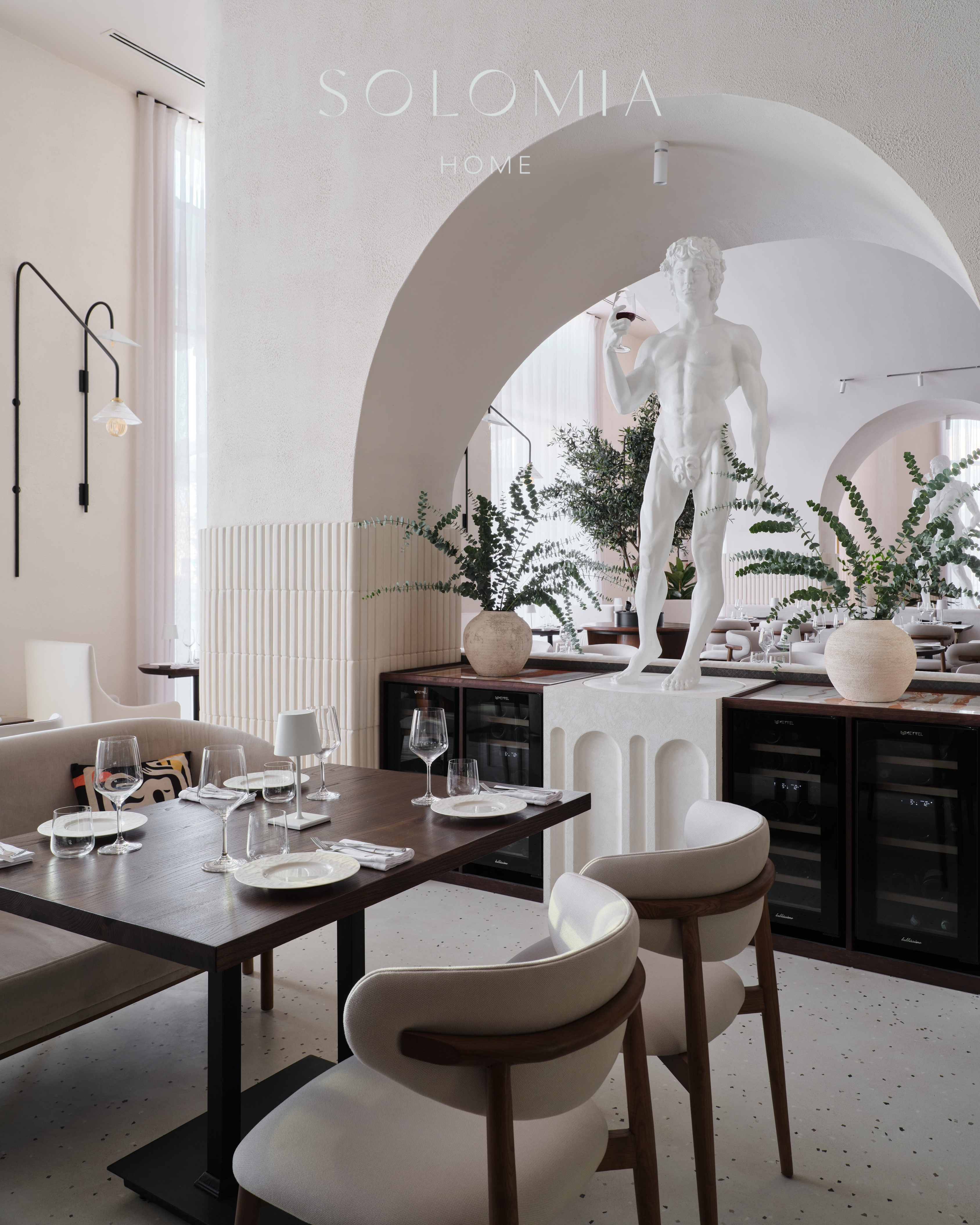 Restaurant seating with arches, Restaurant Dio Grand Cafe — restaurant interior design Astana