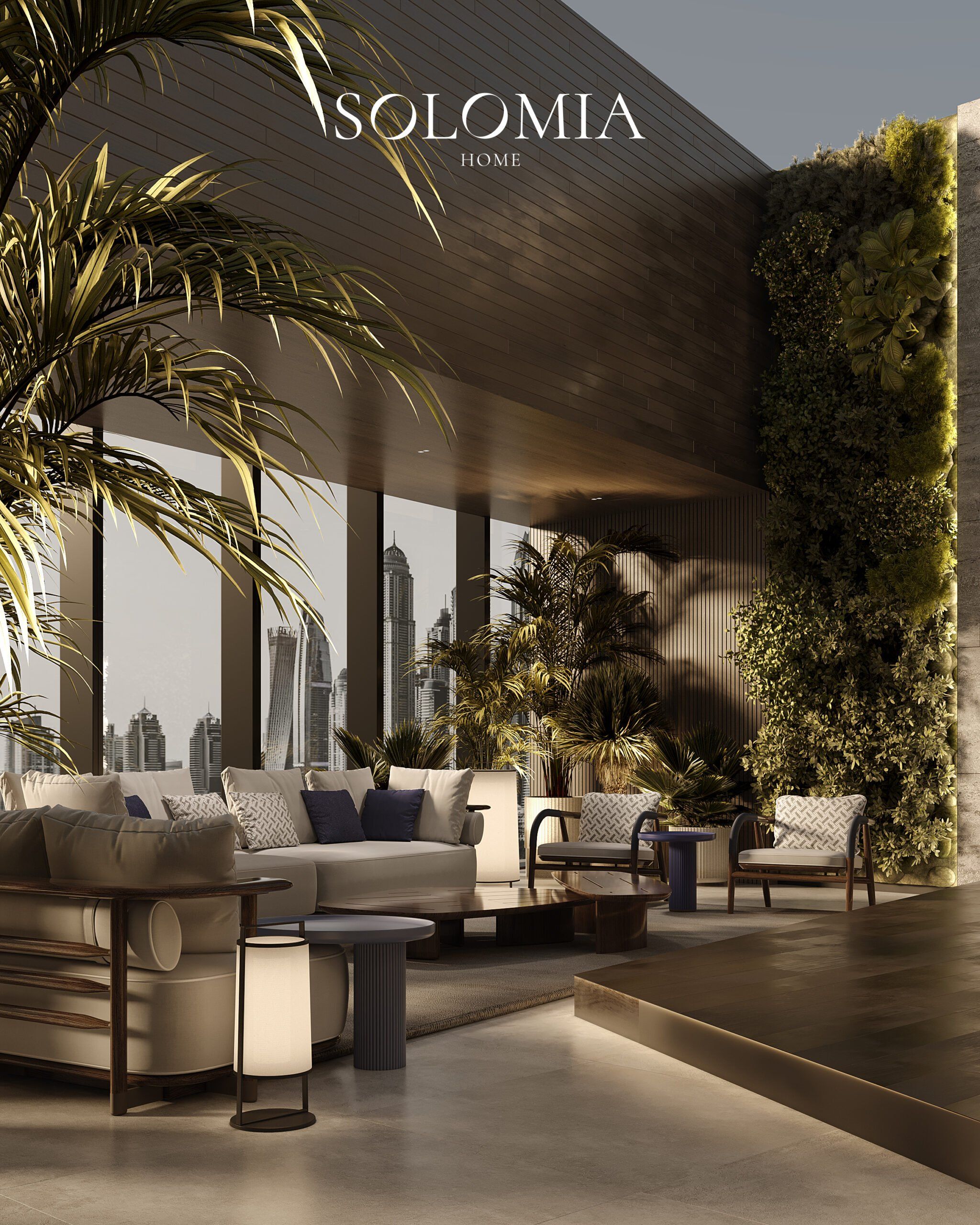 Penthouse terrace with skyline view, Central Park Tower New York — villa exterior design New York