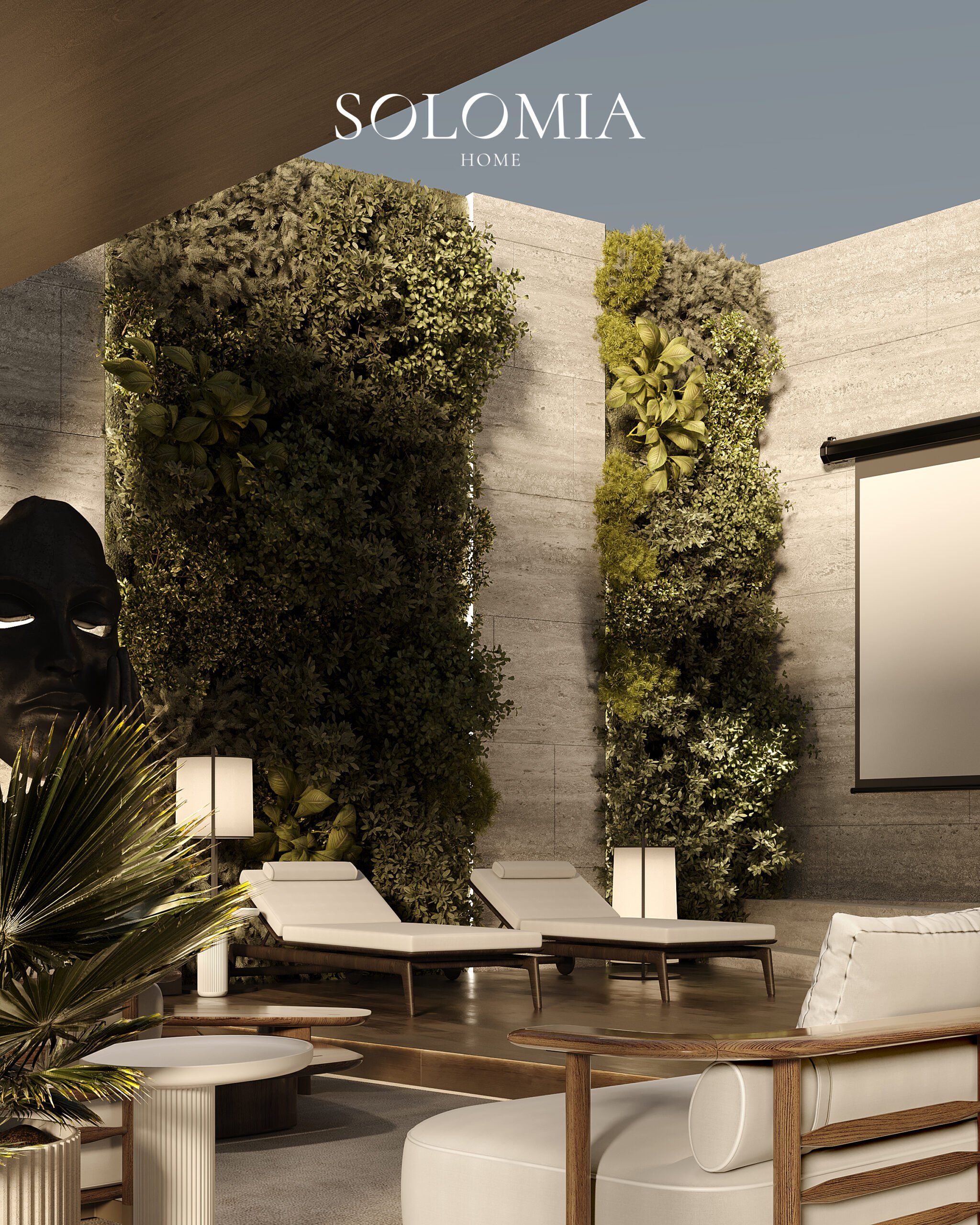 Terrace with sun loungers, Central Park Tower New York — villa exterior design New York