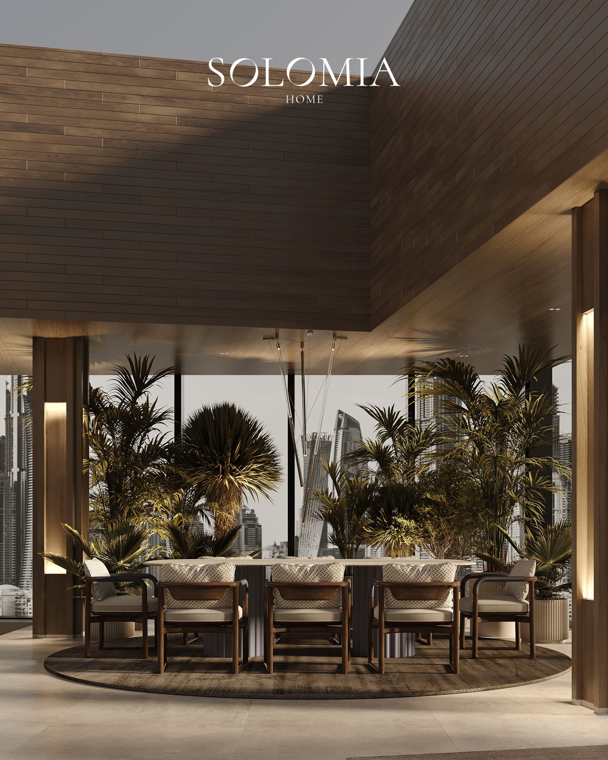 Outdoor dining with skyline view, Central Park Tower New York — luxury interior design New York