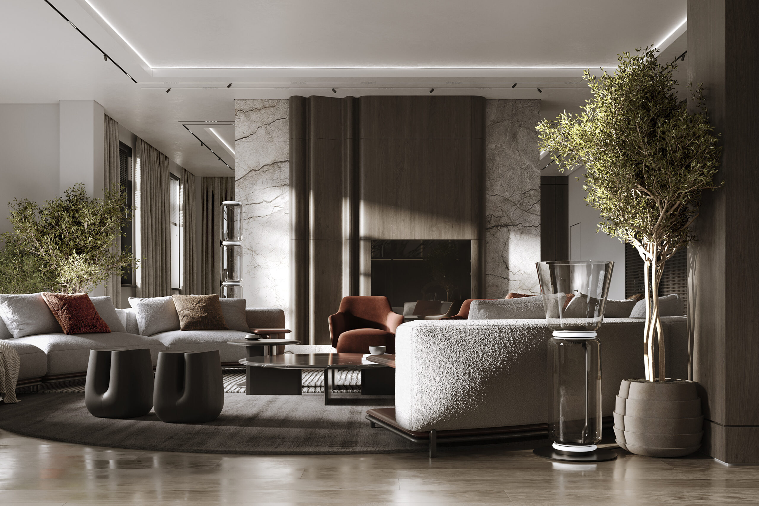 Contemporary villa living room — modern villa design Dubai