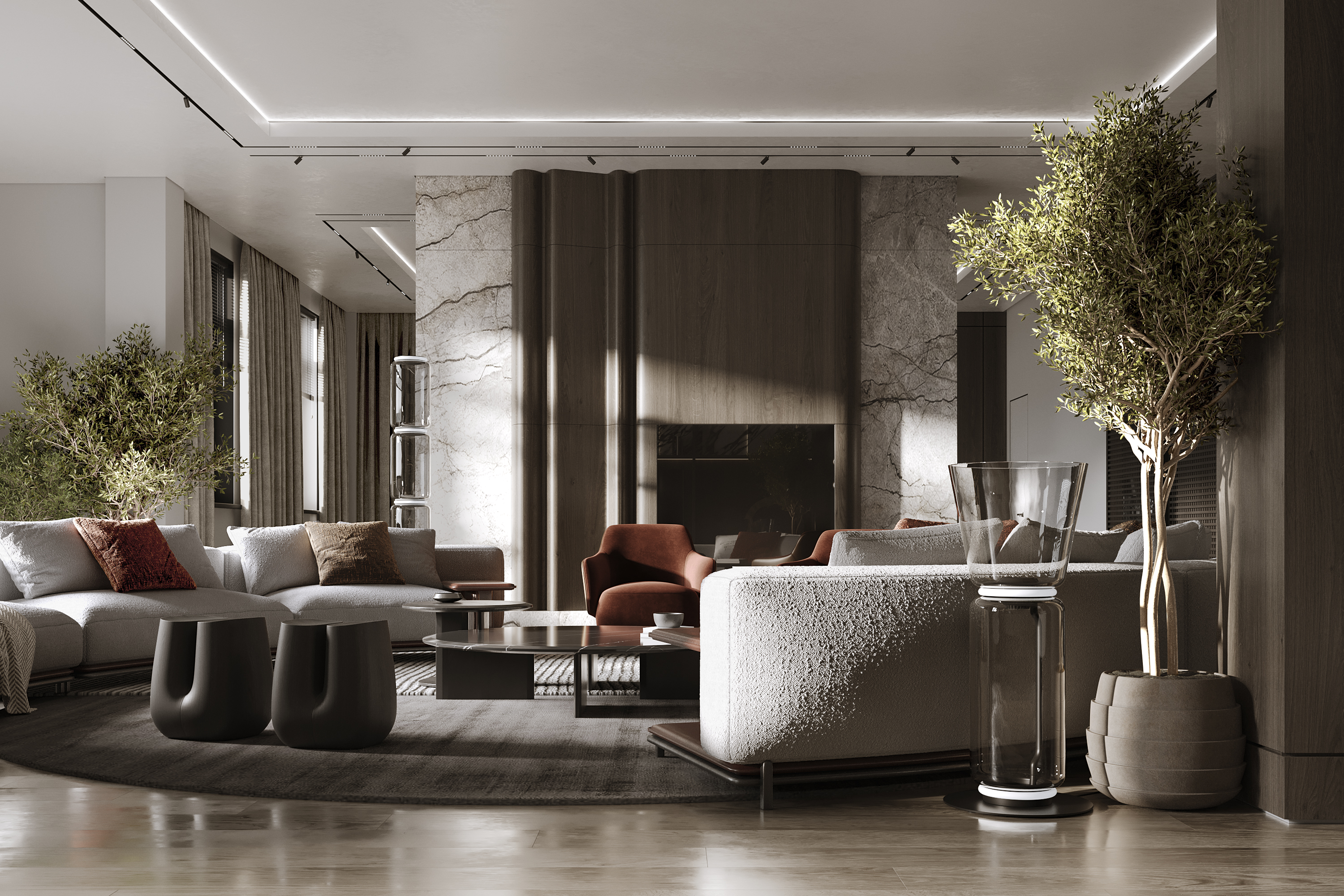 Contemporary villa living room — interior design services Dubai