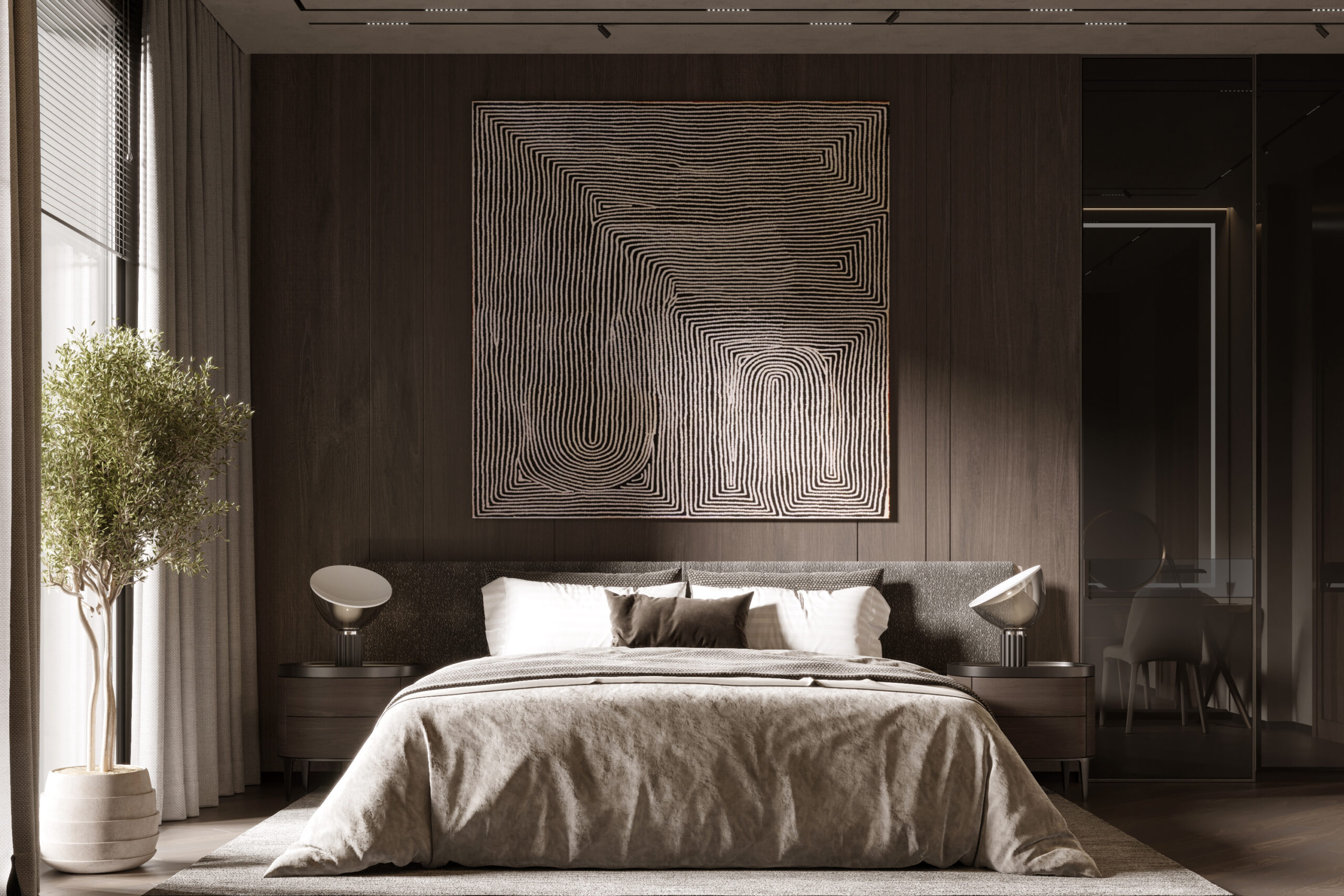 Minimalist villa bedroom — modern villa design Dubai